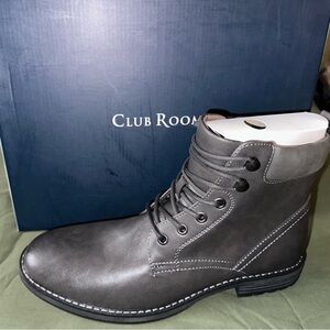 Club Room Men's Charcoal Lace-Up Boots